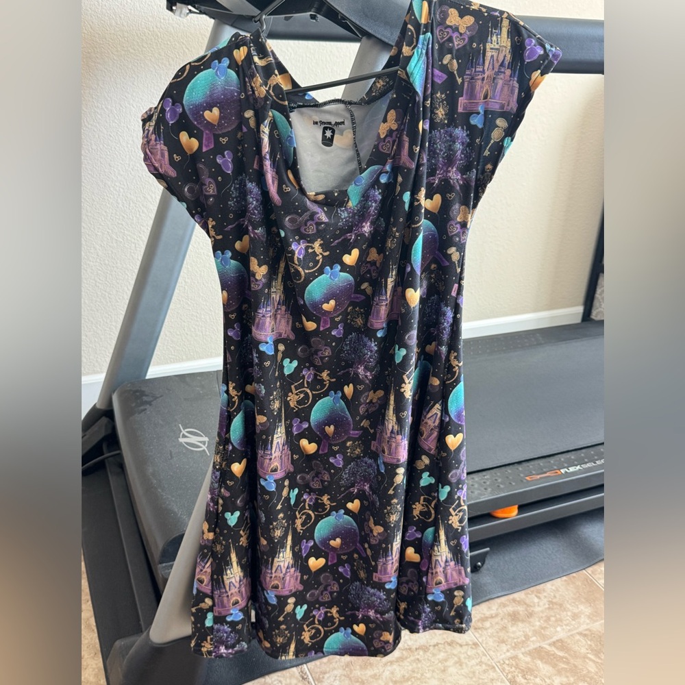 Black Walt Disney World 50th Anniversary t-shirt cold shoulder dress